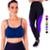 KIT conjunto TOP ALÇA FINA bojo + CALÇA LEG LEGGING REDINHA Feminino Academia Corrida 625 - Azul