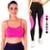 KIT conjunto TOP ALÇA FINA bojo + CALÇA LEG LEGGING REDINHA Feminino Academia Corrida 625 - Rosa