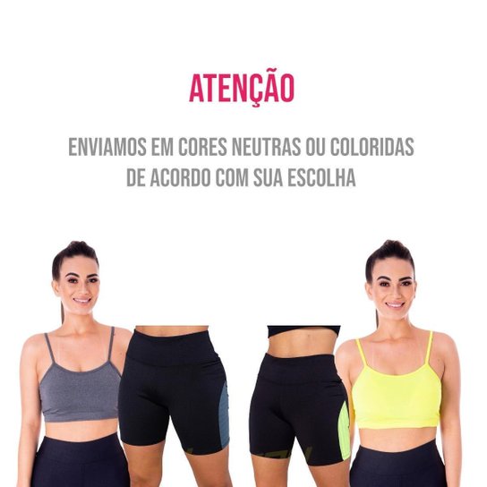 Kit conjunto TOP ALÇA FINA bojo + Short LEGGING REDINHA Feminino Academia Corrida 644