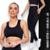 Kit conjunto TOP ALÇA MÉDIA bojo + CALÇA LEG LEGGING BOLSOS Feminino Academia Corrida Fitness 701 - Preto