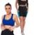 KIT conjunto TOP ALÇA MÉDIA bojo + SHORT LEGGING BOLSO Feminino Academia Corrida 649 - Azul