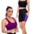 KIT conjunto TOP ALÇA MÉDIA bojo + SHORT LEGGING BOLSO Feminino Academia Corrida 649 - Roxo