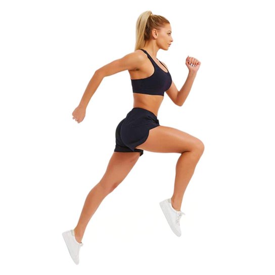 Kit conjunto TOP ALÇA MÉDIA bojo + Short TACTEL Corrida Academia Feminino 651