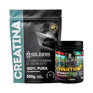 Kit Creatina 500g Evolution 300g Melancia Soldiers Nutrition