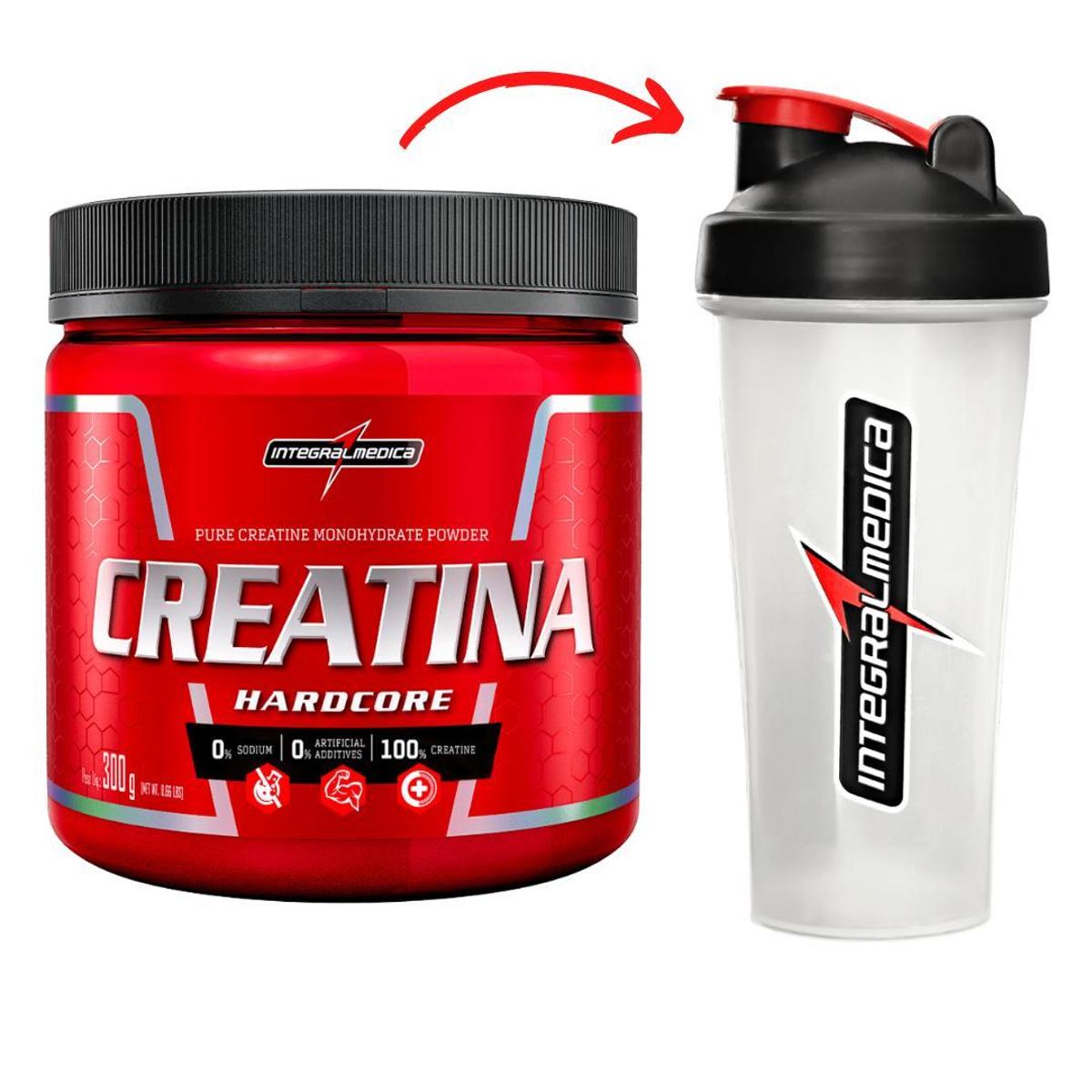 Kit Creatina Integralmedica 300g + Coqueteleira Premium Menor preço em Kit Creatina Integralmedica 300g + Coqueteleira Premium