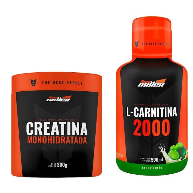 Kit Creatina Monohidratada e Aminoácido L Carnitina New Millen - undefined 