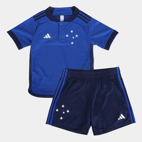 Kit Cruzeiro Infantil I 23/24 s/n° Torcedor Adidas - Marinho Menor preço em Kit Cruzeiro Infantil I 23/24 s/n° Torcedor Adidas - Marinho