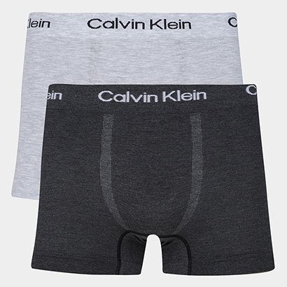 Kit Cueca Boxer Calvin Klein Seamless Viscose 2 Peças - Masculino