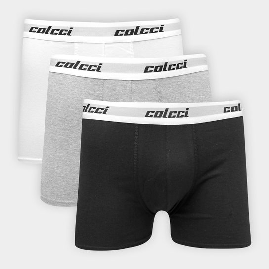 Kit Cueca Boxer Colcci 3 Peças - Marinho+Cinza Menor preço em Kit Cueca Boxer Colcci 3 Peças - Marinho+Cinza