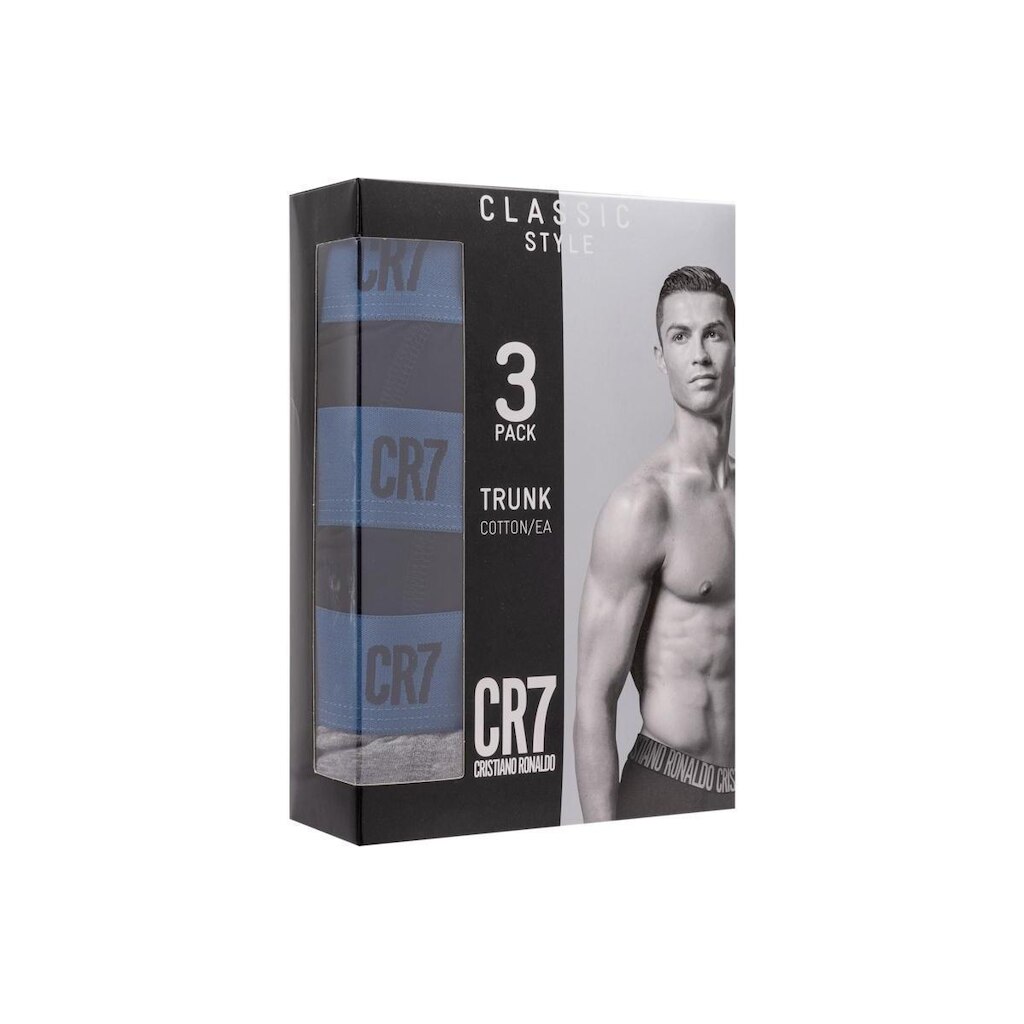 Kit Cueca Boxer CR7 Classic Style Trunk Cotton/EA 3 Peçass