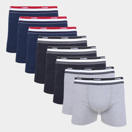 Kit Cueca Boxer Duomo Básica Com 8 Peças - Preto Menor preço em Kit Cueca Boxer Duomo Básica Com 8 Peças - Preto