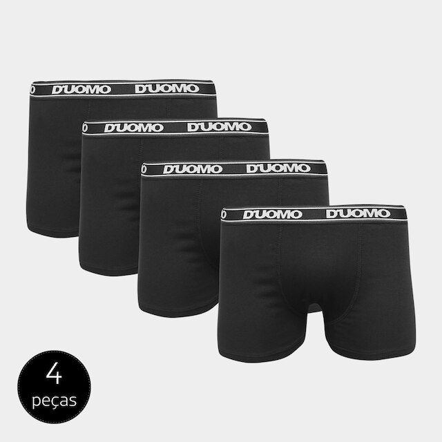 Kit Cueca Boxer Duomo Cotton Elástico 4 Peças - Preto é boa?