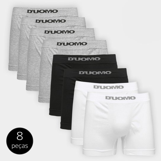 Kit Cueca Boxer Duomo Sem Costura 8 Peças - Branco+Cinza é ruim? Kit Cueca Boxer Duomo Sem Costura 8 Peças - Branco+Cinza é boa?