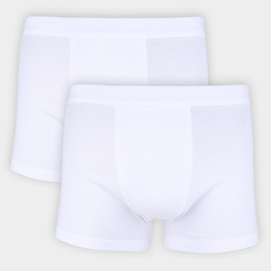 Kit Cueca Boxer Hering Lisa 2 Peças - Branco Menor preço em Kit Cueca Boxer Hering Lisa 2 Peças - Branco