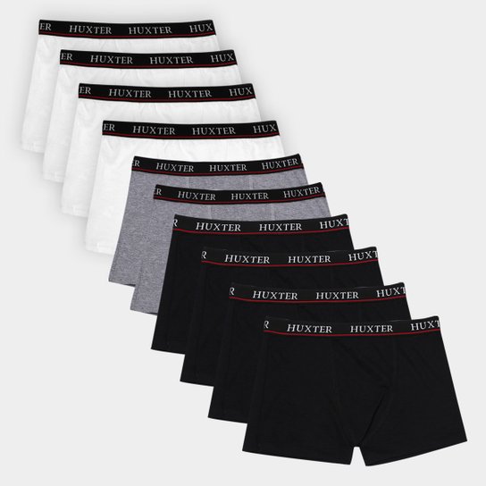 Kit Cueca Boxer Huxter Masculina - Colorido Menor preço em Kit Cueca Boxer Huxter Masculina - Colorido