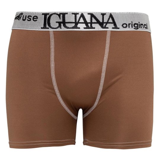 Kit Cueca Boxer Iguana MicroFibra Lisa Masculina 10 Peças
