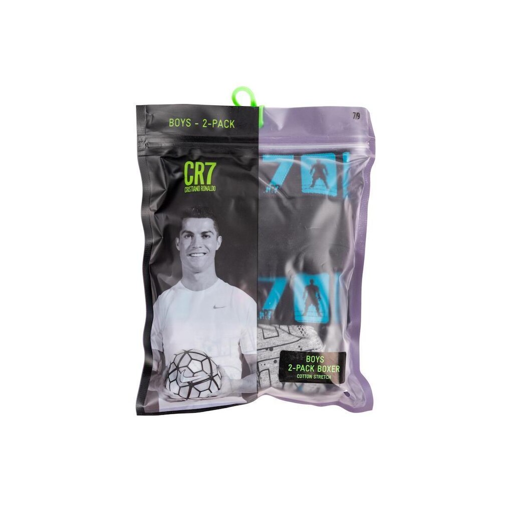 Kit Cueca Boxer Infantil CR7 Cotton Stretch com 2 Peças