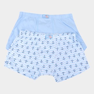 Kit Cueca Boxer Infantil Kids Club by Delrio Masculina 2 Peças