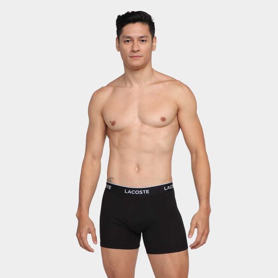 Kit Cueca Boxer Lacoste C/ 3 Peças
