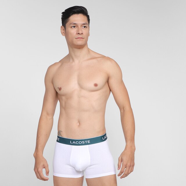 Kit Cueca Boxer Lacoste C/ 3 Peças