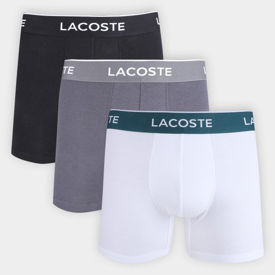 Kit Cueca Boxer Lacoste C/ 3 Peças