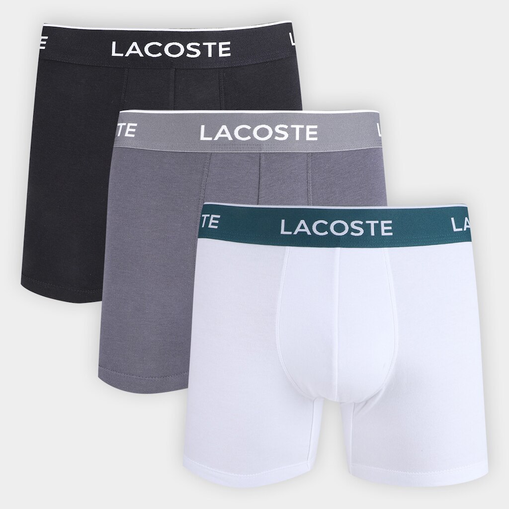 Kit Cueca Boxer Lacoste C/ 3 Peças