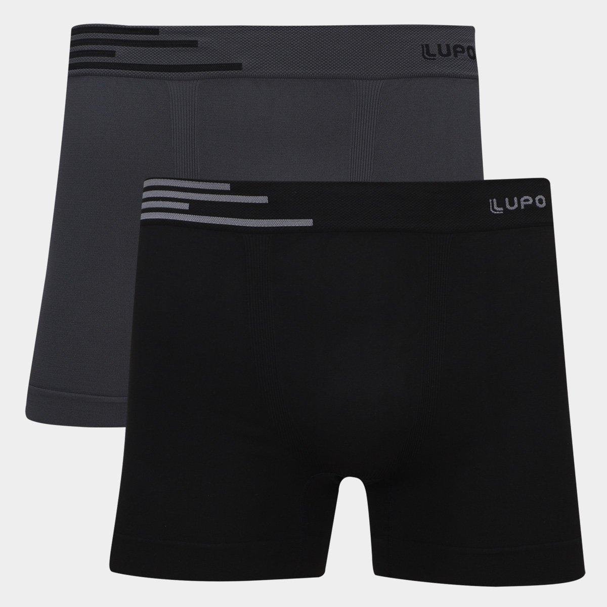 Kit Cueca Boxer Lupo Microfibra Sem Costura 2 Peças
