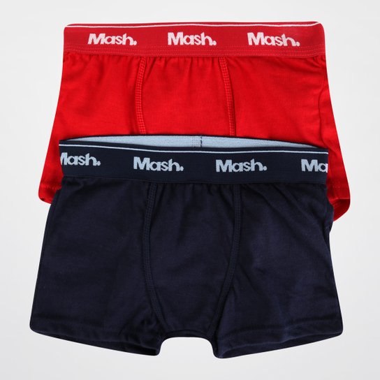 Kit Cueca Boxer Mash 2 Peças Infantil - Marinho+Vermelho