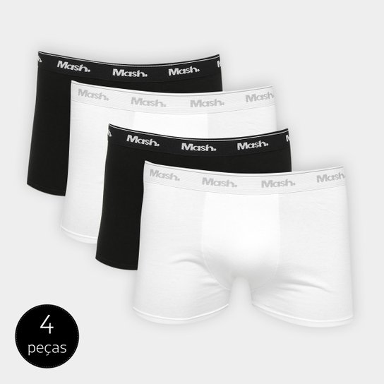 Kit Cueca Boxer Mash 4 Peças - Preto+Branco é ruim? Kit Cueca Boxer Mash 4 Peças - Preto+Branco é boa?
