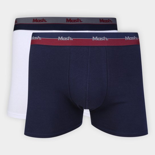 Kit Cueca Boxer Mash Bord 2 Peças - Branco Menor preço em Kit Cueca Boxer Mash Bord 2 Peças - Branco