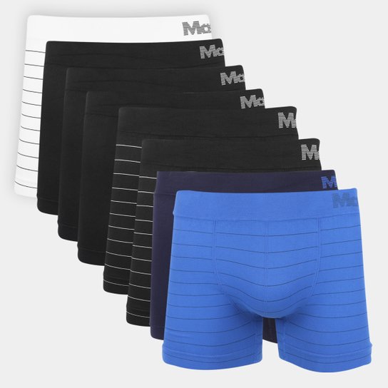 Menor preço em Kit Cueca Boxer Mash Listrada Masculina 8 Peças - Preto
