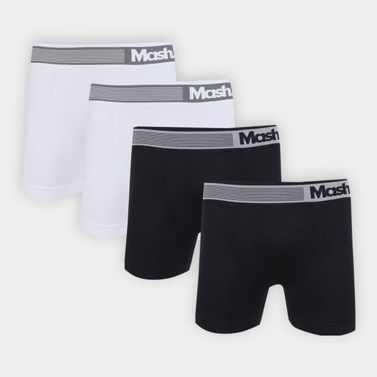 Kit Cueca Boxer Mash Microfibra Sem Costura 4 Peças - Preto+Branco é ruim? Kit Cueca Boxer Mash Microfibra Sem Costura 4 Peças - Preto+Branco é boa?