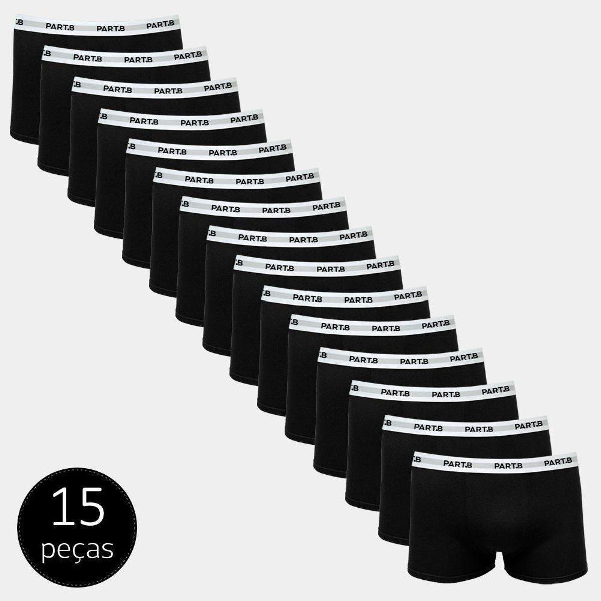 Kit Cueca Boxer Part.B Soft 15 Peças Menor preço em Kit Cueca Boxer Part.B Soft 15 Peças