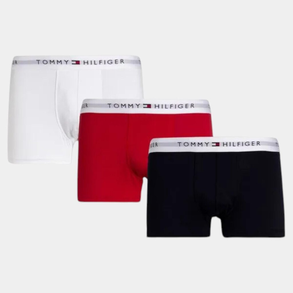 Kit Cueca Boxer Tommy Hilfiger Stretch Trunk 3 Peças Masculina