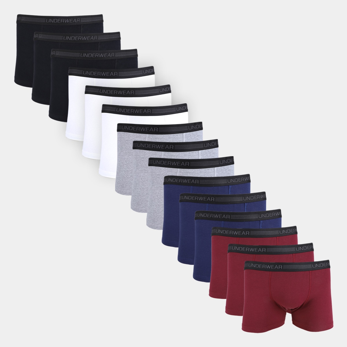 Kit Cueca Boxer Underwear C/ 15 Peças Menor preço em Kit Cueca Boxer Underwear C/ 15 Peças