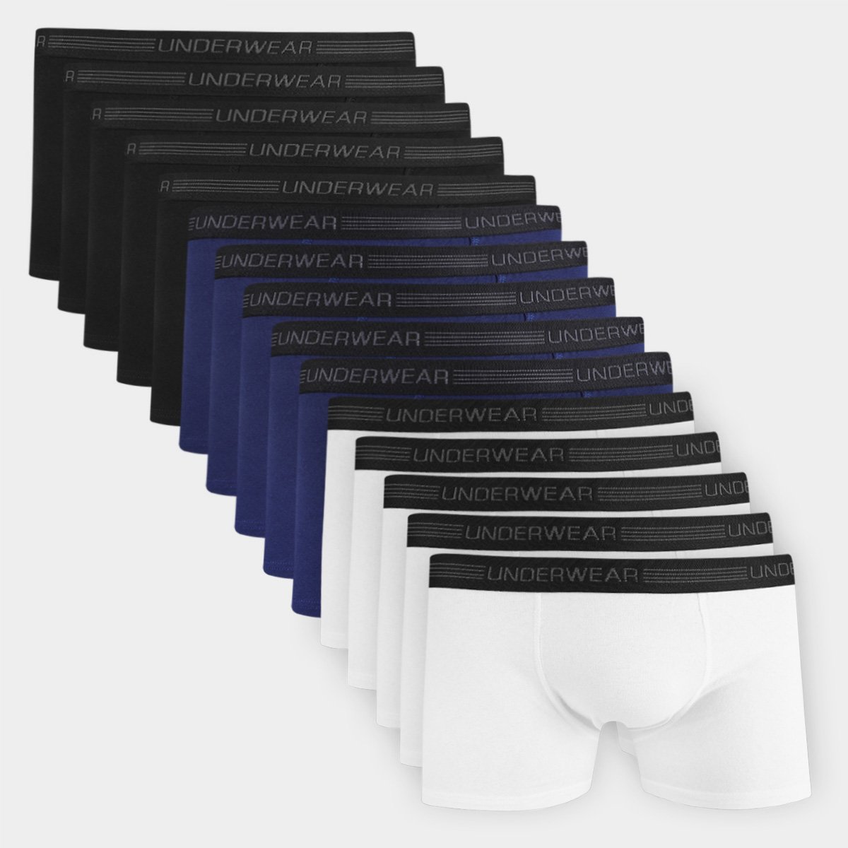 Kit Cueca Boxer Underwear C/ 15 Peças Menor preço em Kit Cueca Boxer Underwear C/ 15 Peças
