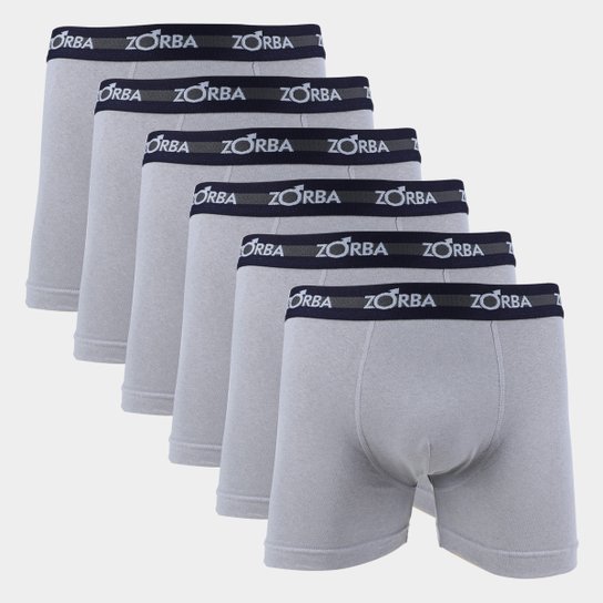 Kit Cueca Boxer Zorba 6 Peças - Grafite Menor preço em Kit Cueca Boxer Zorba 6 Peças - Grafite