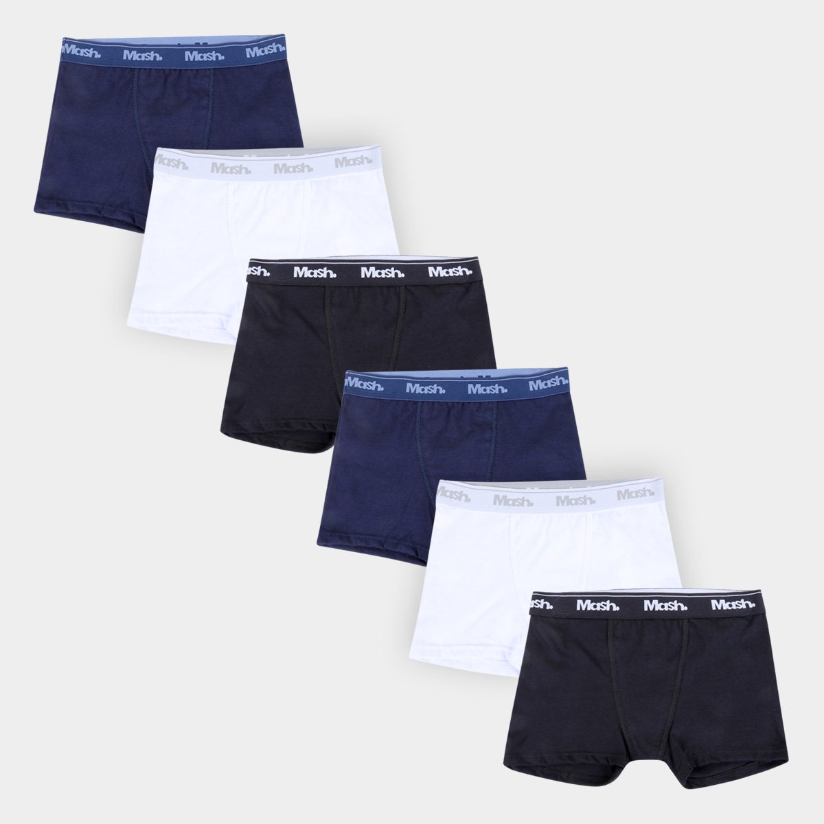 Kit Cueca Infantil Boxer Mash Com 6 peças Menor preço em Kit Cueca Infantil Boxer Mash Com 6 peças
