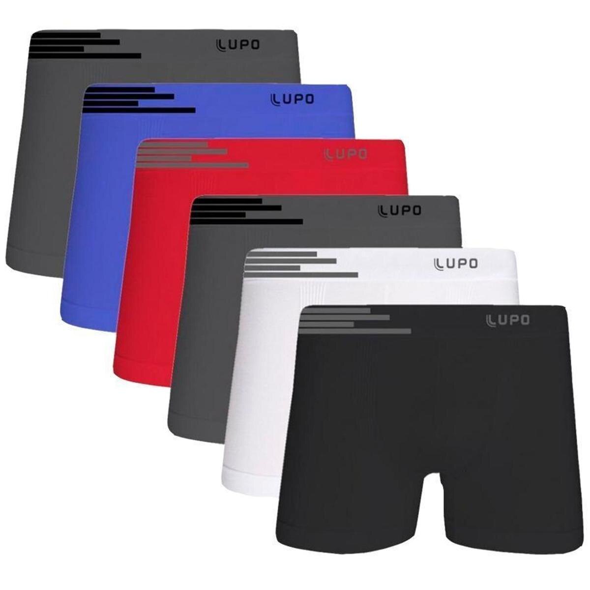 Kit Cueca Lupo Boxer Microfibra Sem Costura 6 Peças Multicor Menor preço em Kit Cueca Lupo Boxer Microfibra Sem Costura 6 Peças Multicor