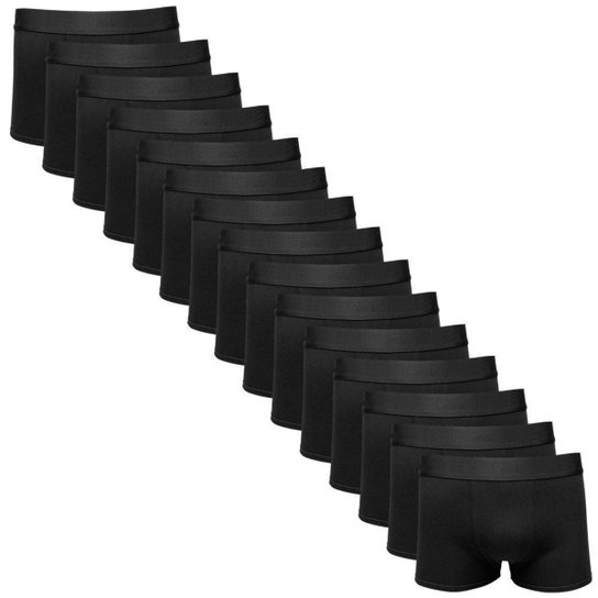 Kit Cueca Part.B Boxer Cotton 15 Peças - Preto Menor preço em Kit Cueca Part.B Boxer Cotton 15 Peças - Preto