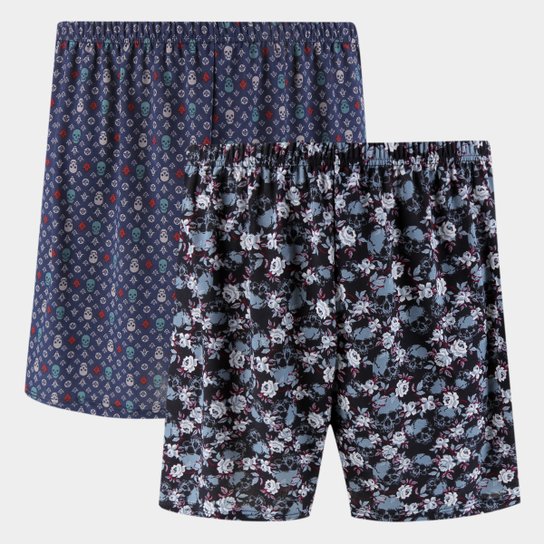 Kit Cueca Samba Canção La Math's Estampado 2 Peças - Preto+Marinho é ruim? Kit Cueca Samba Canção La Math's Estampado 2 Peças - Preto+Marinho é boa?