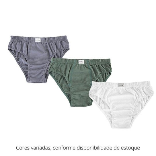 Kit Cueca Slip Masculina 3 Peças Casual Algodão Conforto - Cinza+Verde Menor preço em Kit Cueca Slip Masculina 3 Peças Casual Algodão Conforto - Cinza+Verde
