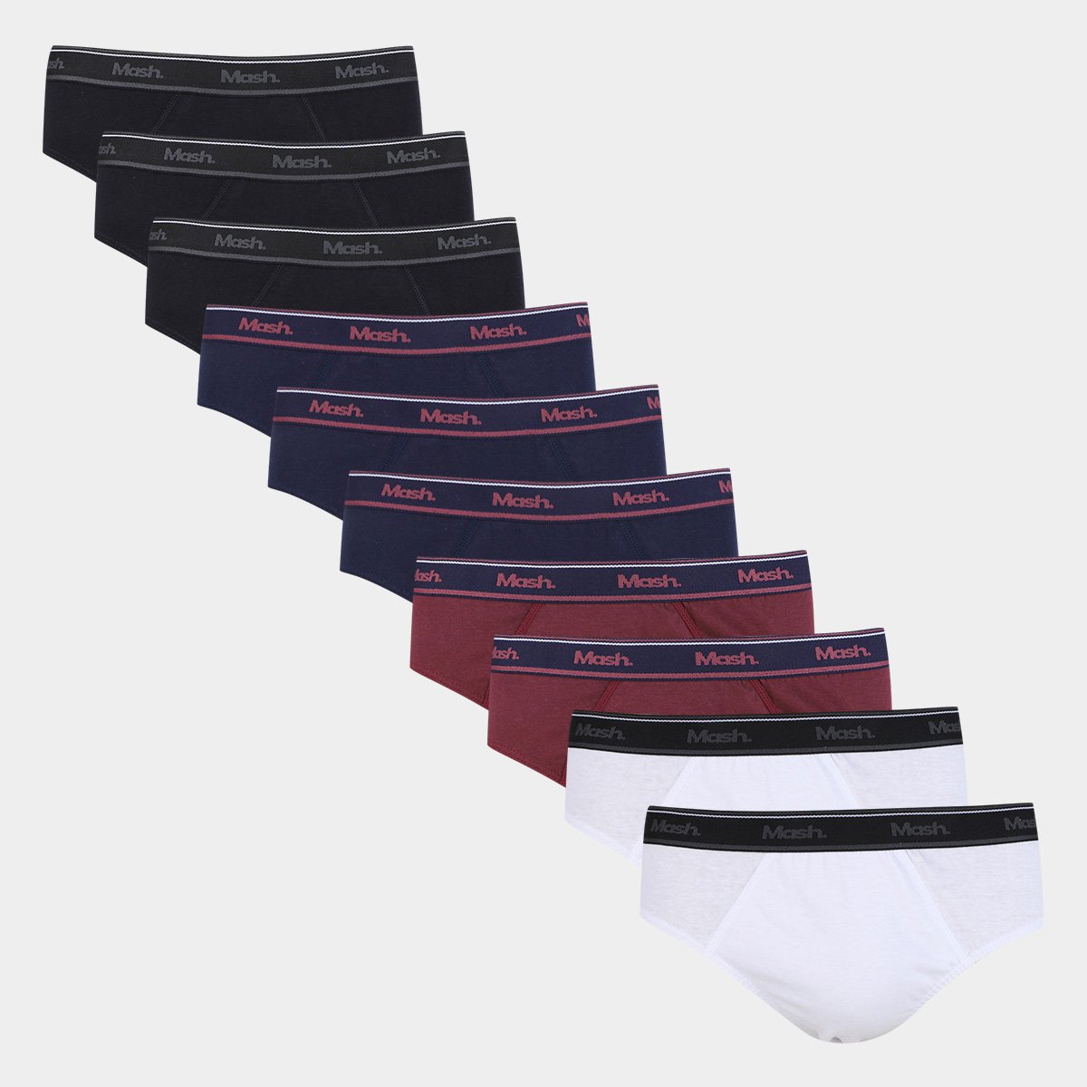 Kit Cueca Slip Mash Cotton Elástico 10 Peças Menor preço em Kit Cueca Slip Mash Cotton Elástico 10 Peças