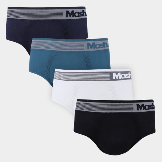 Kit Cueca Slip Mash Sem Costura Masculina 4 Peças - Azul Escuro é ruim? Kit Cueca Slip Mash Sem Costura Masculina 4 Peças - Azul Escuro é boa?