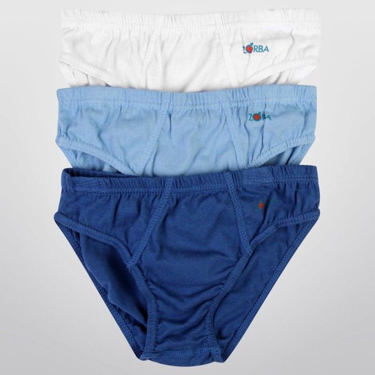 Kit Cueca Slip Zorba 3 Peças Infantil - Branco+Azul é ruim? Kit Cueca Slip Zorba 3 Peças Infantil - Branco+Azul é boa?