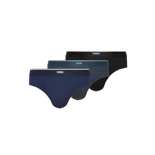 Kit Cueca Torp Slip Basica Algodao - 3 Unidades - Ref 7008
