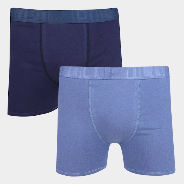 Kit Cuecas Boxer Lupo 2 Peças - Azul+Marinho Menor preço em Kit Cuecas Boxer Lupo 2 Peças - Azul+Marinho