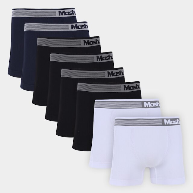 Kit Cuecas Boxer Mash Sem Costura 8 Peças - Preto é ruim? Kit Cuecas Boxer Mash Sem Costura 8 Peças - Preto é boa?