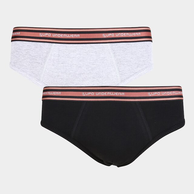Kit Cuecas Lupo Slip Com Elastano 2 Peças