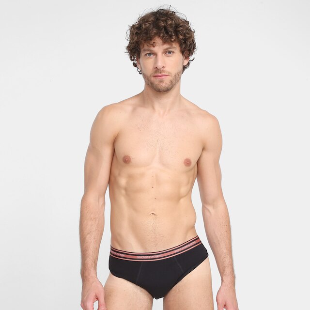 Kit Cuecas Lupo Slip Com Elastano 2 Peças